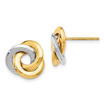 Load image into Gallery viewer, Leslie's 14K Two-tone Polished Love Knot EarringsLE1324