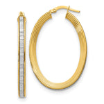 Load image into Gallery viewer, Leslie's 14K Polished Glimmer Infused Textured Hoop EarringsLE1511