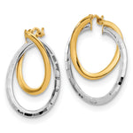 Load image into Gallery viewer, Leslie's 14K & White Rhodium Polished Fancy Hoop EarringsLE1552