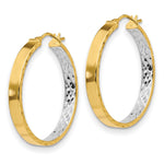 Load image into Gallery viewer, Leslie's 14K & White Rhodium Polished & D/C Hoop EarringsLE1800