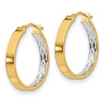 Load image into Gallery viewer, Leslie's 14K & White Rhodium Polished & D/C Hoop EarringsLE1801