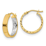 Load image into Gallery viewer, Leslie's 14K & White Rhodium Polished & D/C Hoop EarringsLE1802