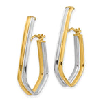 Load image into Gallery viewer, 14K Leslie's Two-tone Polished Fancy Hoop EarringsLE1834