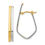 Load image into Gallery viewer, 14K Leslie's Two-tone Polished Fancy Hoop EarringsLE1834