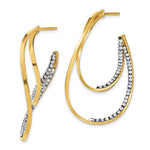 Load image into Gallery viewer, Leslie's 14K Polished Crystal By Swarovski J-Hoop EarringsLE2101
