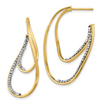 Load image into Gallery viewer, Leslie's 14K Polished Crystal By Swarovski J-Hoop EarringsLE2101