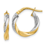 Load image into Gallery viewer, Leslie's 14K w/White Rhodium Plating Polished Hoop EarringsLE793