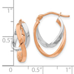 Load image into Gallery viewer, Leslie's 14K Rose & White Gold Polished Hinged Hoop EarringsLE882