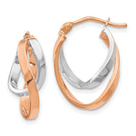 Load image into Gallery viewer, Leslie's 14K Rose & White Gold Polished Hinged Hoop EarringsLE882