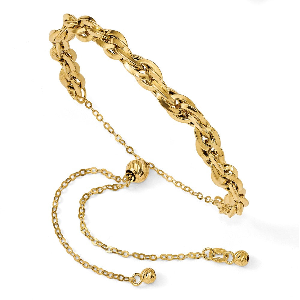 Leslie's 14K Polished Fancy Link Adjustable BraceletLF1006