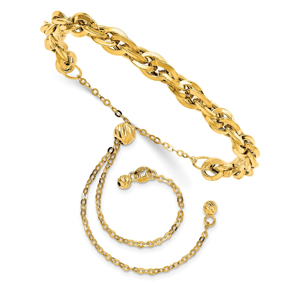 Leslie's 14K Polished Fancy Link Adjustable BraceletLF1006