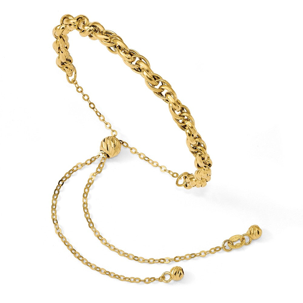 Leslie's 14K Polished Fancy Link Adjustable BraceletLF1007