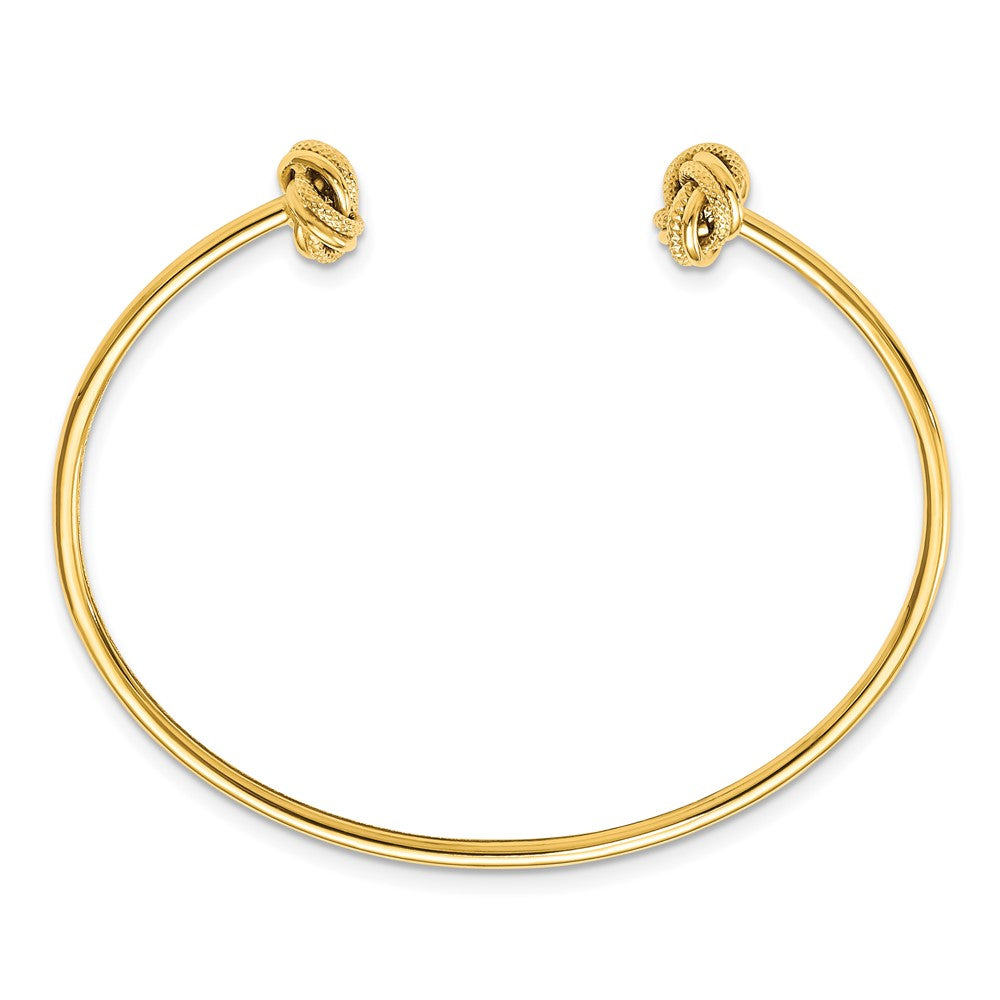 Leslie's 14K Polished & Textured Love Knot Flexible Cuff BangleLF1049