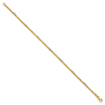 Load image into Gallery viewer, Leslie's 14K Two-tone Polished D/C Beaded BraceletLF1079-7.5