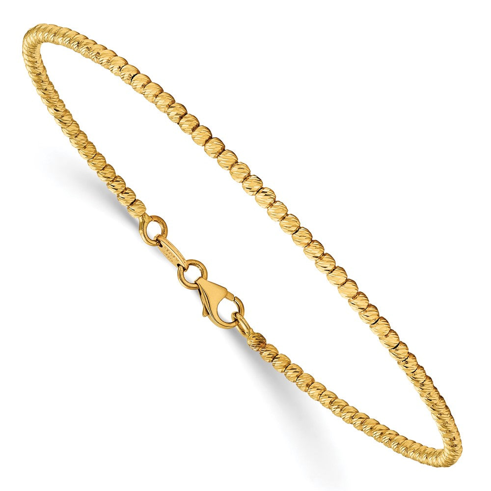Leslie's 14K Polished D/C Beaded BraceletLF1080