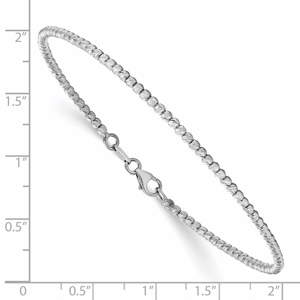 Leslie's 14K White Gold Polished D/C Beaded BraceletLF1081