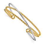 Load image into Gallery viewer, Leslie's 14K Two-tone Polished Textured Cuff BangleLF1114