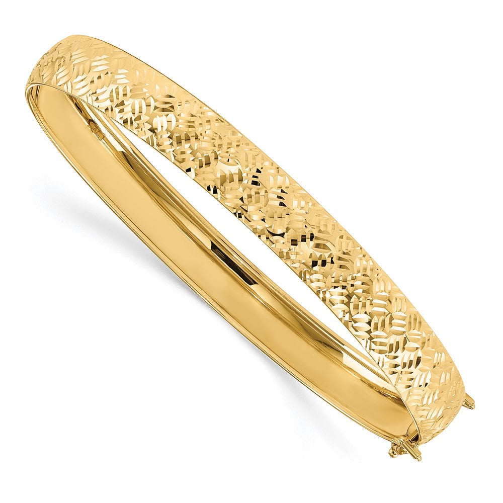 Leslie's 14K Polished Diamond-Cut Bangle BraceletLF1155