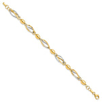 Load image into Gallery viewer, Leslie's 14K Two-tone Polished and D/C BraceletLF116-7