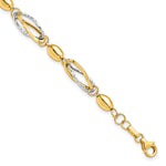 Load image into Gallery viewer, Leslie's 14K Two-tone Polished and D/C BraceletLF116-7