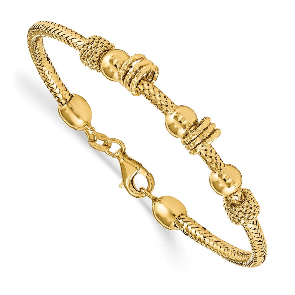Leslie's 14K Polished & Textured BraceletLF1167-7.5