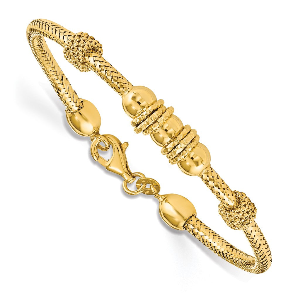 Leslie's 14K Polished & Textured BraceletLF1167-7.5