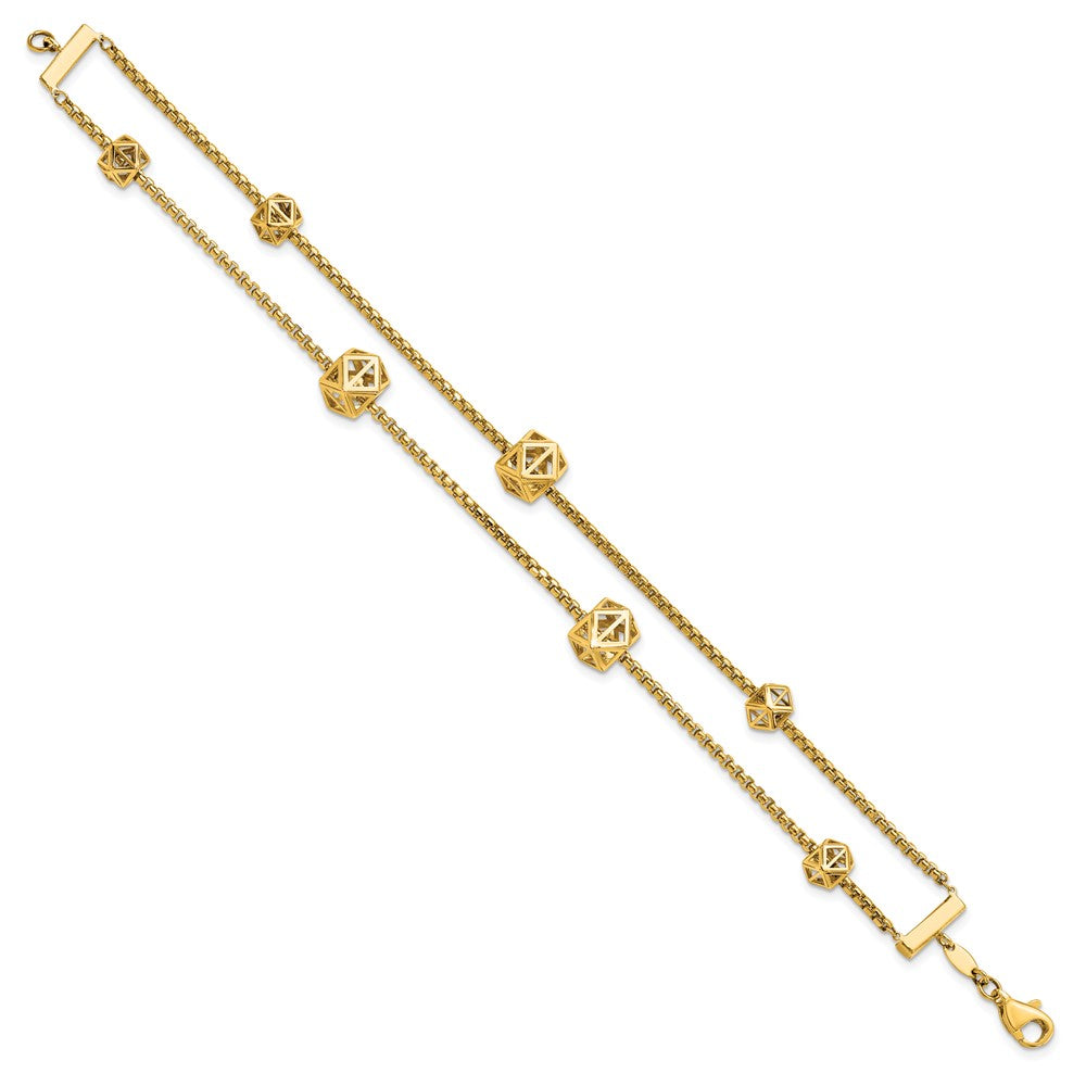 Leslie's 14K Polished 2-Strand Prism BraceletLF1196-7.75