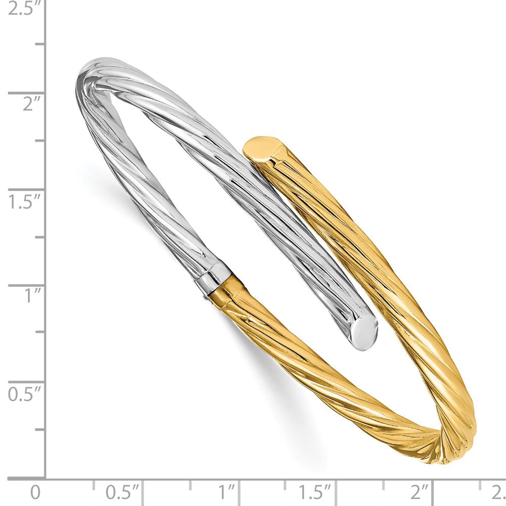 Leslie's 14K Two-tone Polished & Twisted Hinged BangleLF1199