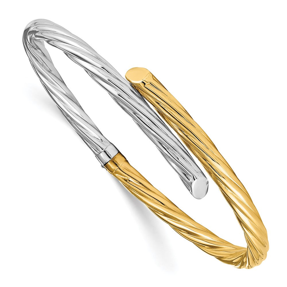 Leslie's 14K Two-tone Polished & Twisted Hinged BangleLF1199