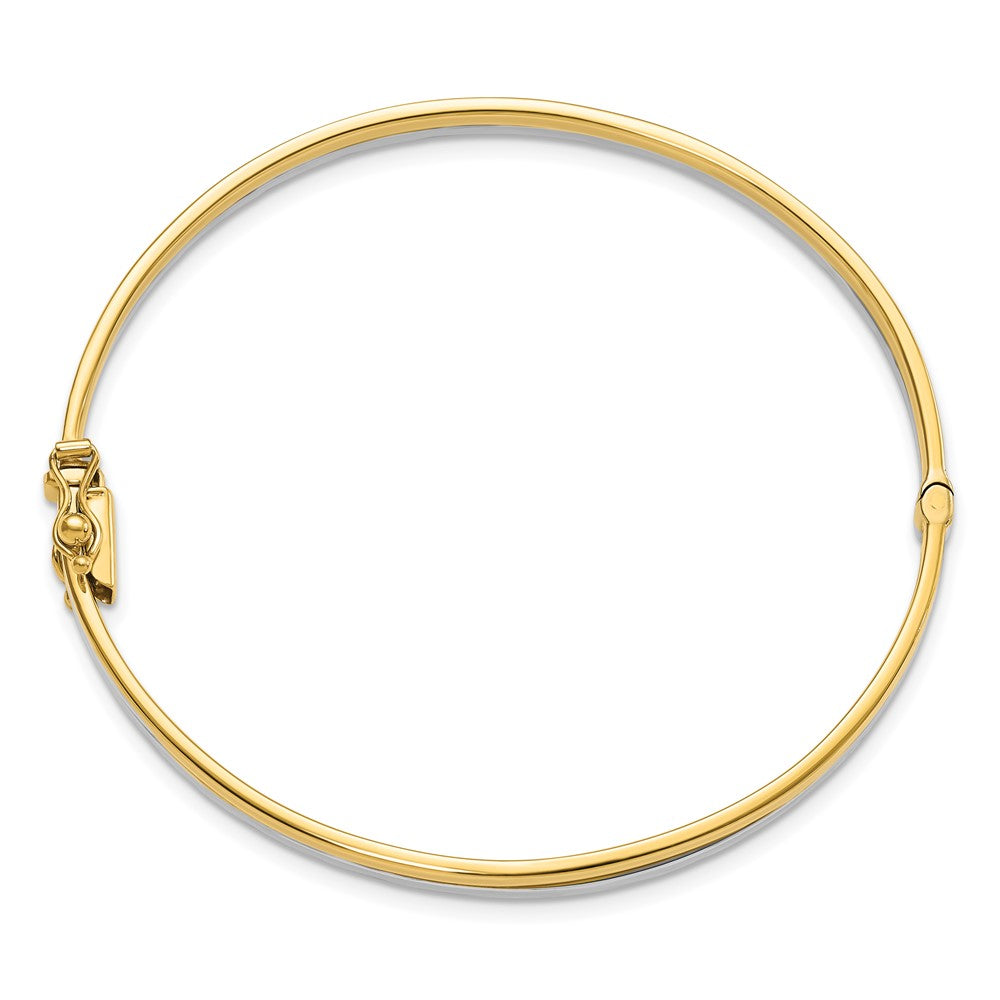 Leslie's 14K w/Rhodium Polished Hinged BangleLF1200