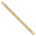 Load image into Gallery viewer, Leslie's 14K Two-tone Polished & Brushed Fancy Link Men's BraceletLF1205-8.5
