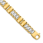 Load image into Gallery viewer, Leslie's 14K Two-tone Polished & Brushed Fancy Link Men's BraceletLF1205-8.5