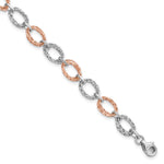 Load image into Gallery viewer, Leslie's 14K Two-tone Polished & Textured BraceletLF1232-7.25