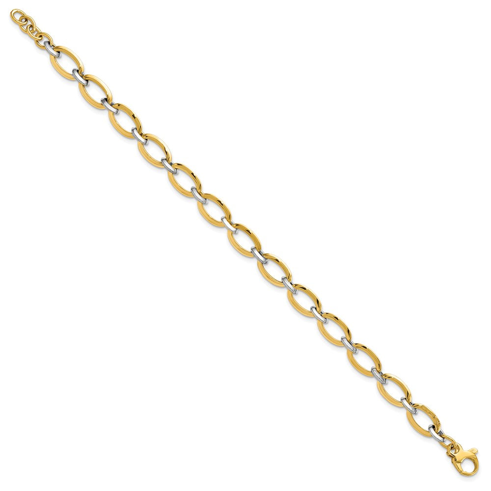 Leslie's 14K Two-tone Polished w/.5in ext. BraceletLF1240-7