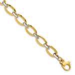 Load image into Gallery viewer, Leslie's 14K Two-tone Polished w/.5in ext. BraceletLF1240-7