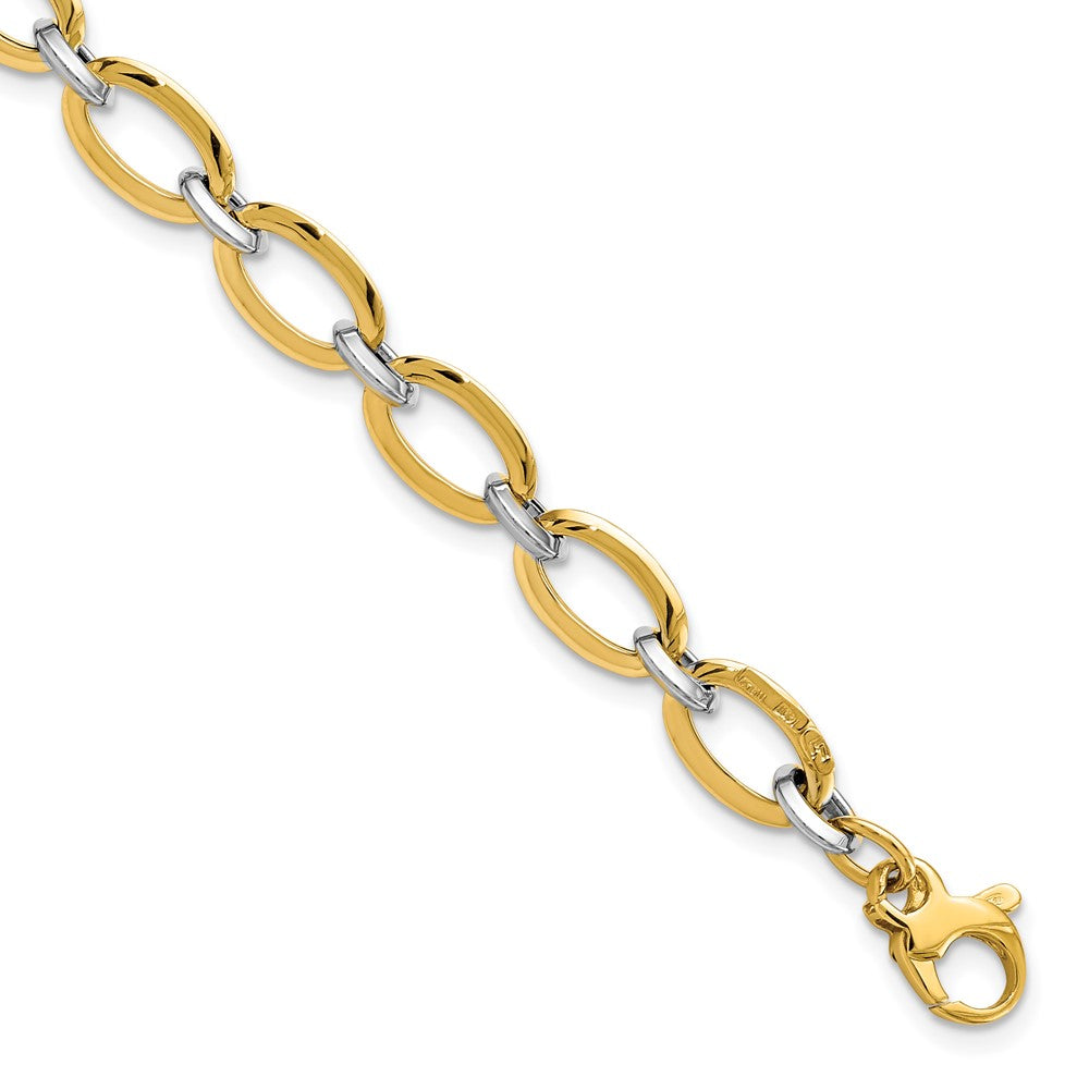 Leslie's 14K Two-tone Polished w/.5in ext. BraceletLF1240-7