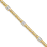Load image into Gallery viewer, Leslie's 14K & White Rhodium Mesh CZ BraceletLF1280-7.25