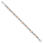 Load image into Gallery viewer, Leslie's 14K Rose and White Gold Polished D/C Fancy Link BraceletLF678-8
