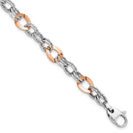 Load image into Gallery viewer, Leslie's 14K Rose and White Gold Polished D/C Fancy Link BraceletLF678-8