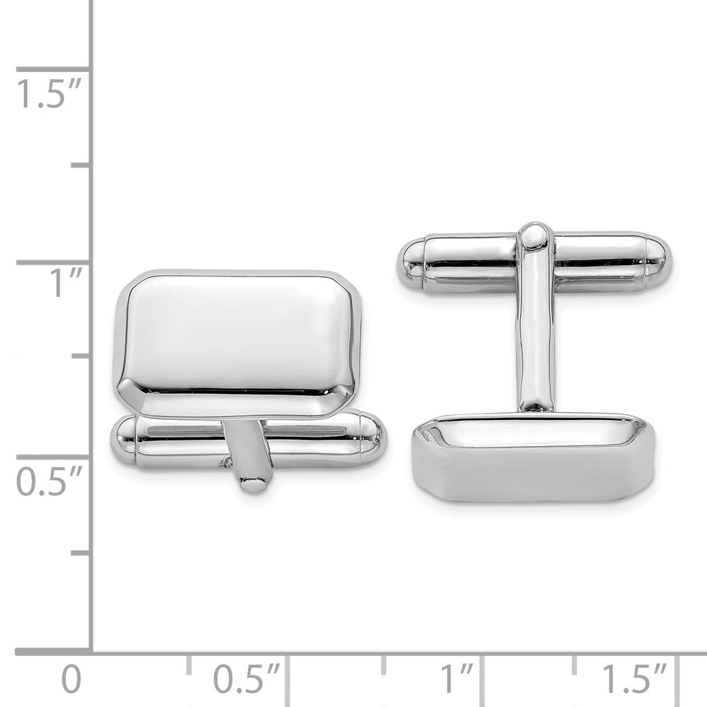 Sterling Silver Rhodium-plated CufflinksQQ443