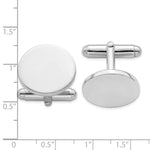 Load image into Gallery viewer, Sterling Silver Rhodium Plated Round CufflinksQQ509
