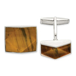 Load image into Gallery viewer, Sterling Silver Tigers Eye CufflinksQQ586
