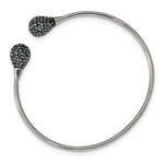 Load image into Gallery viewer, Stainless Steel Polished with Hematite Flexible Cuff BangleSRB2535