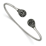 Load image into Gallery viewer, Stainless Steel Polished with Hematite Flexible Cuff BangleSRB2535