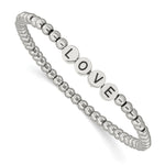 Load image into Gallery viewer, Stainless Steel Antiqued and Polished LOVE Stretch BraceletSRB2549