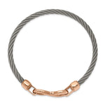Load image into Gallery viewer, Stainless Steel Polished Rose IP-plated Hook Flexible BangleSRB2577