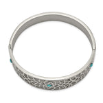 Load image into Gallery viewer, Stainless Steel Polished with Reconstructed Turquoise Hinged BangleSRB2581