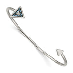 Load image into Gallery viewer, Stainless Steel Polished with Reconstructed Turquoise Triangle BangleSRB2582