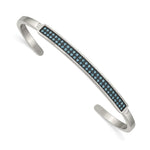 Load image into Gallery viewer, Stainless Steel Polished w/Reconstructed Turquoise 5.00mm Cuff BangleSRB2584