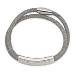 Load image into Gallery viewer, Stainless Steel Polished Mesh 2-Strand Adjustable ID BraceletSRB2594